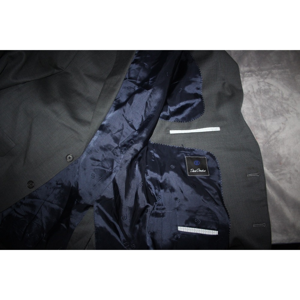 David Donahue Gray Suit with Deep Blue Lining